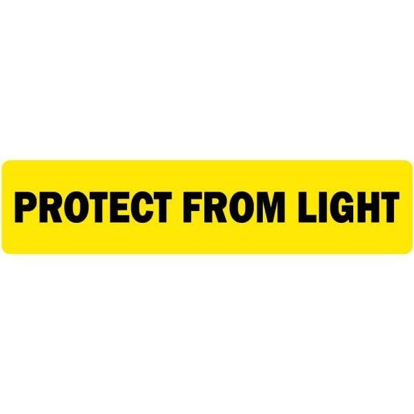 LabelValue.com | Protect from Light - Veterinary Labels/Stickers, 0.75” x 1.625”, [500 Labels/1 Roll], Bright Yellow - Warning Stickers for Veterinary Clinics/Hospitals