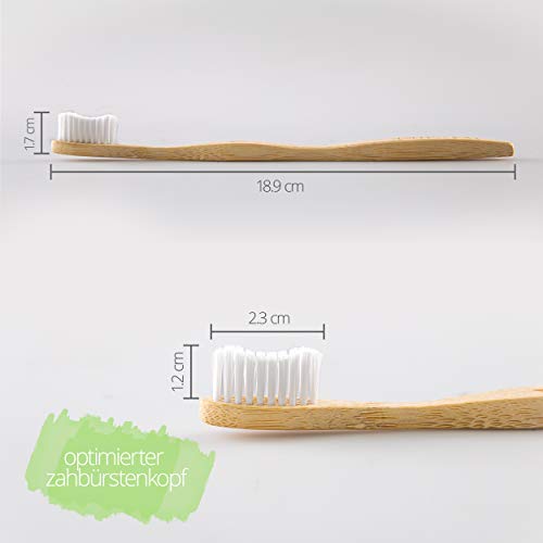 Bamboo Toothbrushes - Sustainable - Biodegradable - Pack of 6 - Vegan - Hard