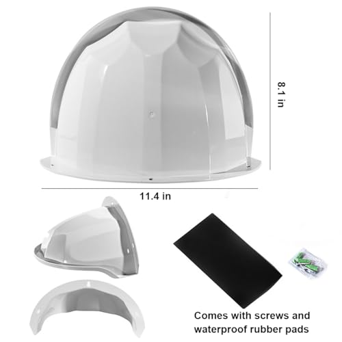 Universal Security Camera Sun Rain Cover Shield - Length 11.4", Width 8.0", Height 6.2" - Weatherproof Protective Roof for Dome/Bullet Outdoor Cameras (White, 2Pack) White-2Pcs