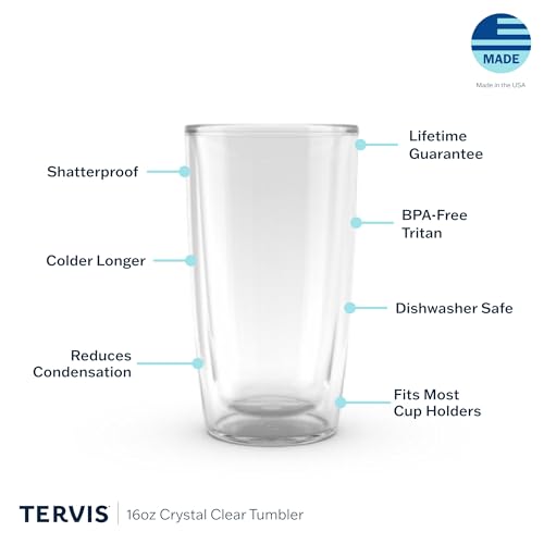 Tervis Plastic Made in USA Double Walled Kelly Ventura Insulated Tumbler Cup Keeps Drinks Cold & Hot, 16oz 4pk, Currents