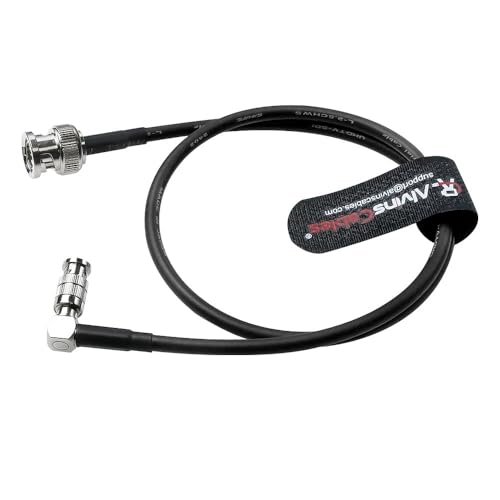 Alvin's Cables Micro BNC to BNC Cable 12G-SDI High Speed 4K UHD Video Coaxial Cable, Right Angle Micro BNC 75 Ohm Ultra-Slim for Blackmagic Video Assist 5" Monitor,50CM|19.7inches Black