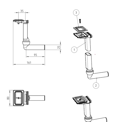 Franke Overflow 133.0016.698 without overflow strainer/drain connection/replacement mounting bracket