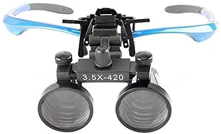 [Australia - AusPower] - Global-Dental Binocular Surgical Loupes Glasses Magnifier Metal Clip for All Glasses with Storage Case 420mm (3.5X) 3.5X 