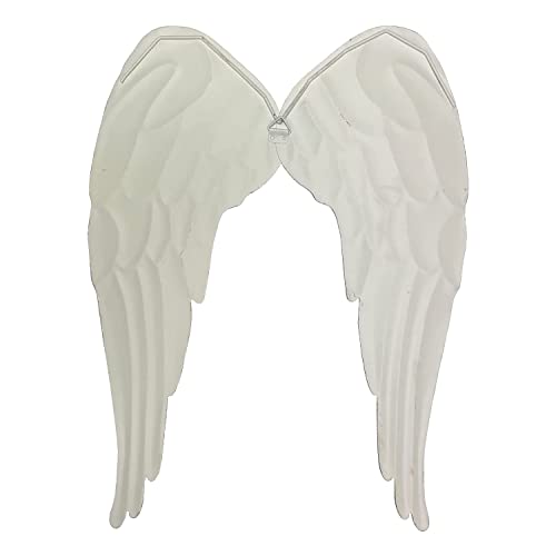 GAPLUM Hanging Metal Angel Wings Wall Art Decor Rustic Metal Angel Wall Sculpture Antique Angel Home Wall Decoration
