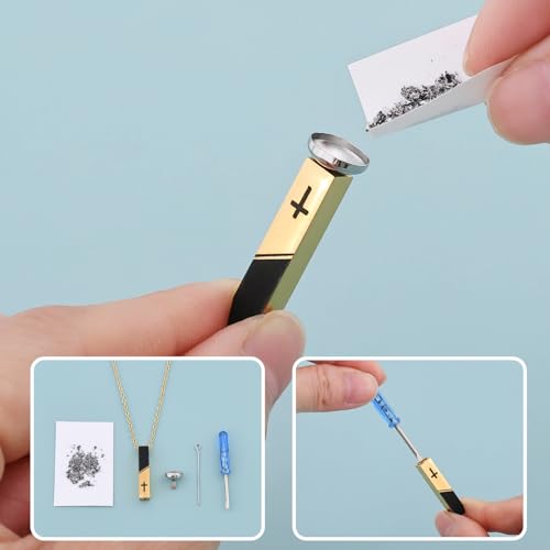 Cremation Jewelry Bar Urn Necklace for Ashes Cross Pattern Cube Ash Pendant with Mini Keepsake Urn Memorial Ashes Jewelry for Women Men - With Me Always Gold-With Me Always