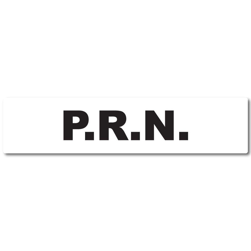 P.R.N. Medication Labels - 500 Labels/Roll, 0.375" x 1.625", Permanent Adhesive - Pharmacy & Medical Stickers - Bright White with Bold Text - 1" Core - LabelValue