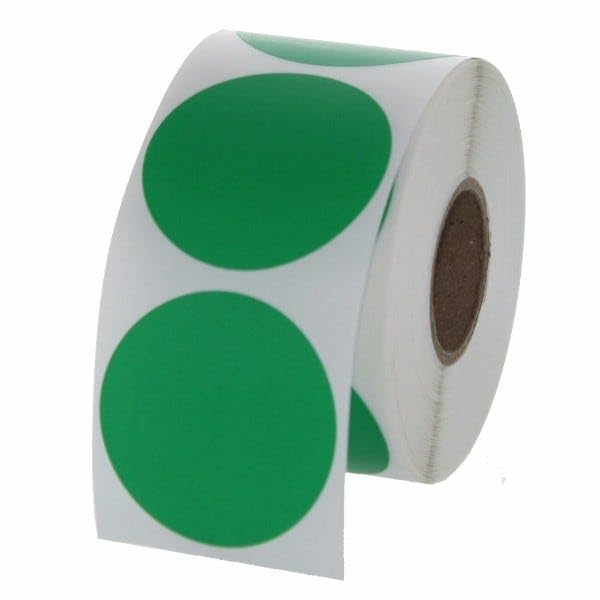 Green Circle Stickers and Labels - 1.5"