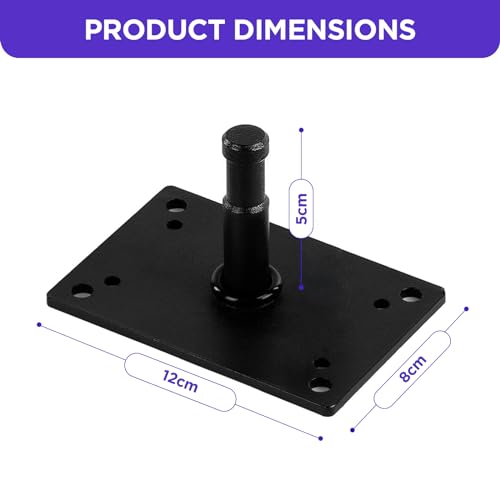 Studio Baby Pin Plate Wall Ceiling Mount,2 inch Mini Lighting Wall Holder with 5/8" Stud for Photo Studio Light Stand Flash Accessories… Black 2 Inch