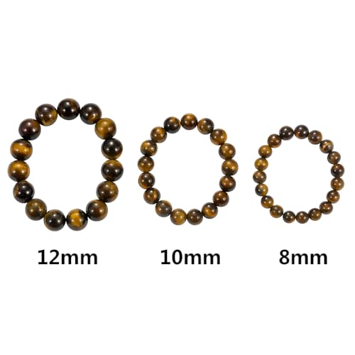 Tiger Eye Bracelet for Men and Women – Natural Crystal Healing Bracelet with Gift Box | Mens Beaded Bracelet for Protection, Courage, Confidence & Career Success 10MM Tiger Eye(with gift box)