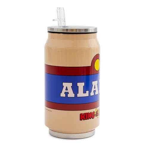 Silver Buffalo King Of The Hill Alamo Beer Logo Stainless Steel Drinking Can With Spill-Resistant Lid | Double-Walled Metal Tumbler | Holds 9 Ounces (Pack of 2) 9 Ounces (Pack of 2)