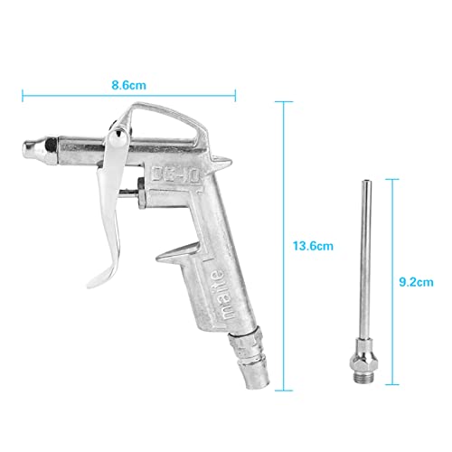 Air Compressor Dust Duster Air Blow Gun Pistol Grip Trigger Handle 1/4" Compressed Alloy Extended Air Nozzle DG-10 for Deep Clean