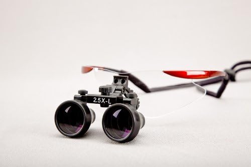 [Australia - AusPower] - Dental Surgical Loupe Loupes 2.5X Magnification Working Distance 420mm Burgundy Safety Goggle 