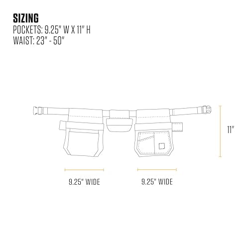 Carhartt brown adjustable utility tool belt with multiple pockets and compartments