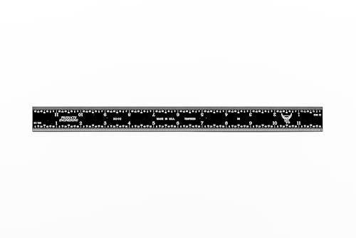 PEC Tools 12-inch rigid ruler straight edge with 32nds, 64ths, 10ths and 50ths graduations