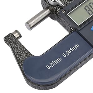 [Australia - AusPower] - 0 25mm Digital Micrometer, 0.001mm Resolution, Display Modes, LCD Screen, Tolerance Testing, for Professionals and DIY Enthusiasts 
