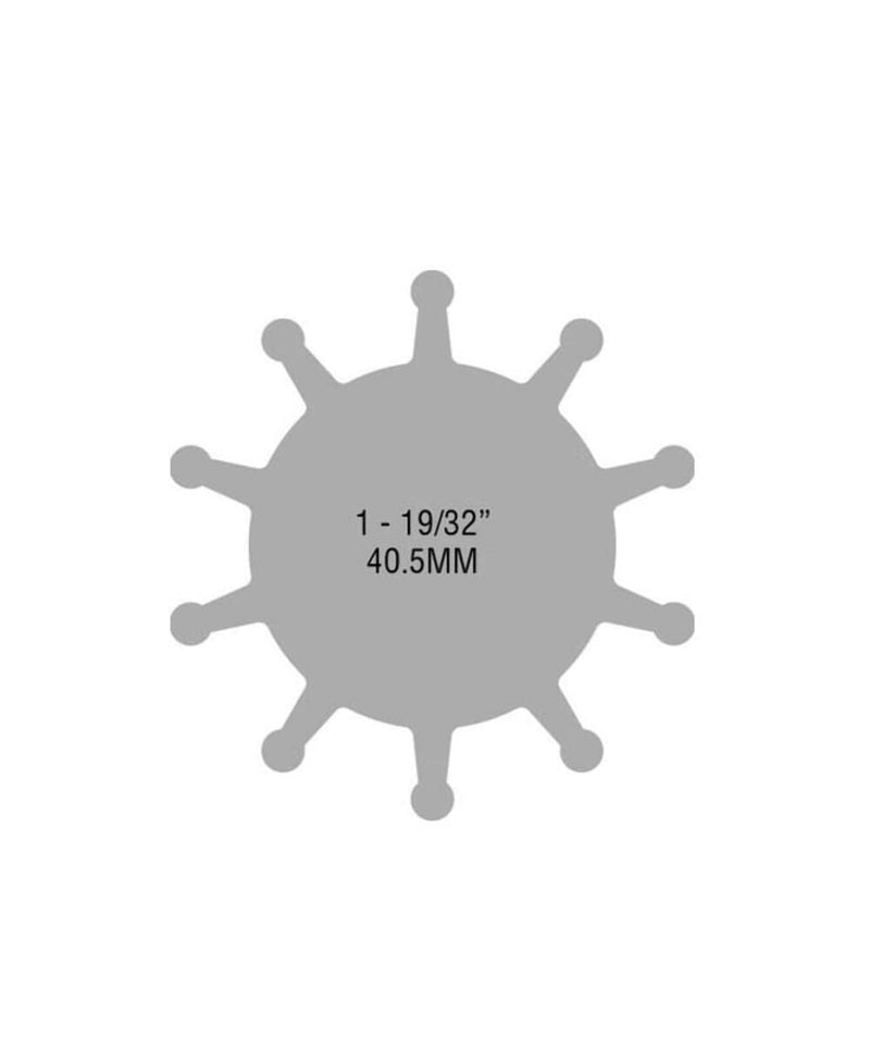 Jabsco 9200-0023-P, Nitrile, Drive Type 4, 10 Blade, 1-19/32 Diameter, 3/4 Width, 5/16 Shaft, Brass Insert 1-9/16" Diameter