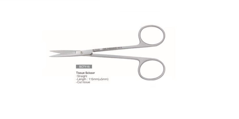 [Australia - AusPower] - SCT115 Tissue Scissor, Straight, 4 3/4", SCT-01 