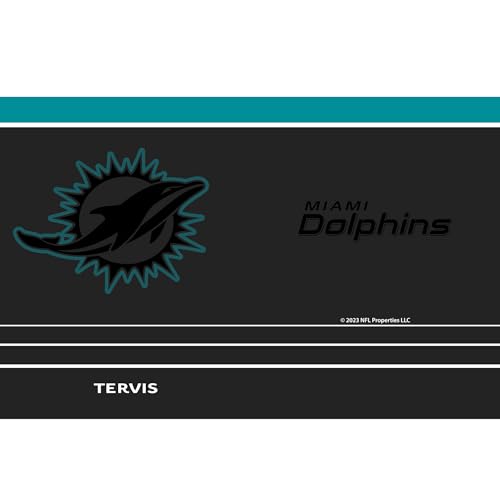 Tervis Traveler NFL Miami Dolphins - Night Game Triple Insulated Tumbler Travel Cup Keeps Drinks Cold & Hot, 30oz, Stainless Steel