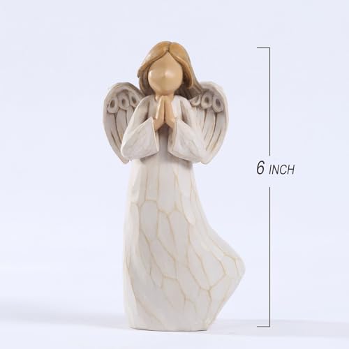 Decorative Praying Angel Figurine, 6 inch, Resin, Home Decor