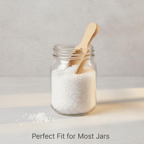 100 Pack Mini Wooden Spoons for Jars, Bath Salts, Spices, Sugar Scrubs, Cooking, Tea, Candy - Natural Wood Scoops, 2.95 Inch (100 Pack) 100