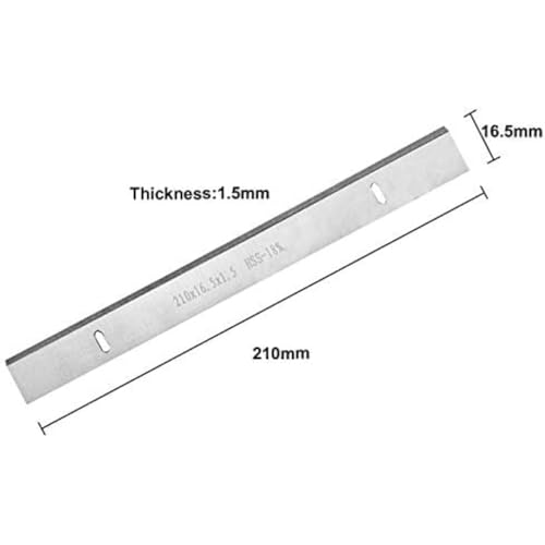 1 Pair 210mm HSS Thickness Planer Blades 210x16.5x1.5mm Jointer Knives For Scheppach Einhell Erbauer Woodworking Tool Accessories (Size : 210mm)