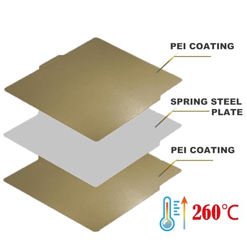 HICTOP3D Double Sided Textured Prusa mk3s Pei Sheet Prusa Mk3s+ Textured Build Plate Flexible Spring Steel Bed Sheet for Prusa I3 MK2 MK2.5S MK52 MK3 MK3S+ MK4(241 * 254mm Prusa i3) 241*254 Prusa i3