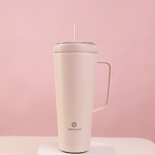 Stainless steel insulated water mug (Pink Beige, 32, ounces) Pink Beige 32 ounces