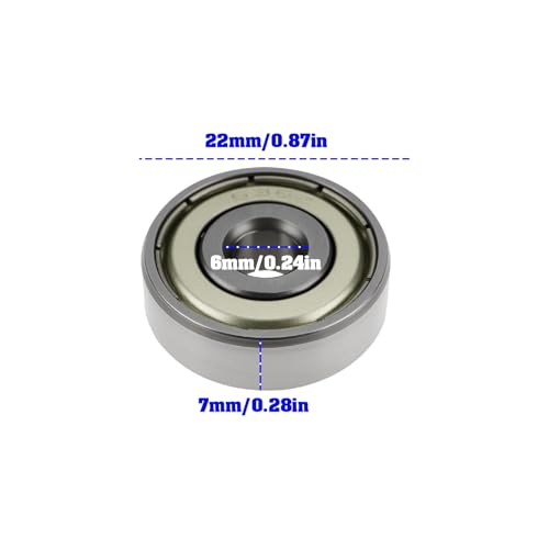 20pcs 636ZZ Deep Groove Ball Bearings 6x22x7mm Steel with Double Metal Seal