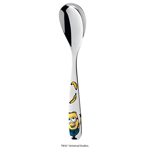 WMF Minions Kindergeschirr mit Löffel 3-teilig from 3 Years, Plate, Cup, Children's Spoon, Breakfast Set, Porcelain, Dishwasher, Colour and Food Safe, 3-piece ミニオン Cartoon