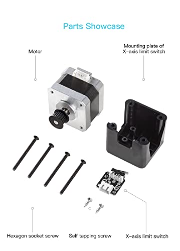 POLISI3D Ender 3 V2 X Axis Stepper Motor Kit with Limit Switch Compatible with Ender 3, Ender 3 pro, Ender 3 Max (42-34, with Gear Limit Switch kit)