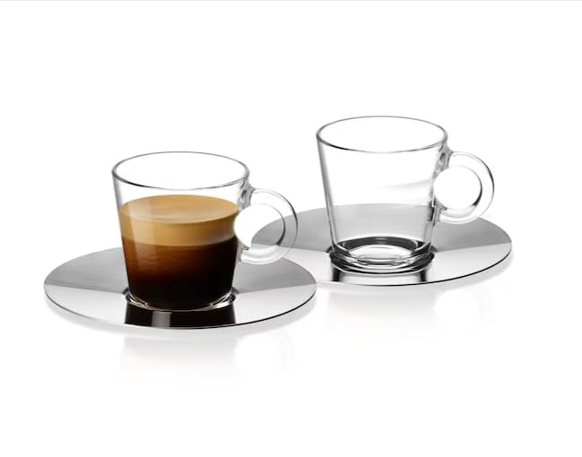 Nespresso -View collection: set of 2 espresso glass cups and saucers (80 ml)