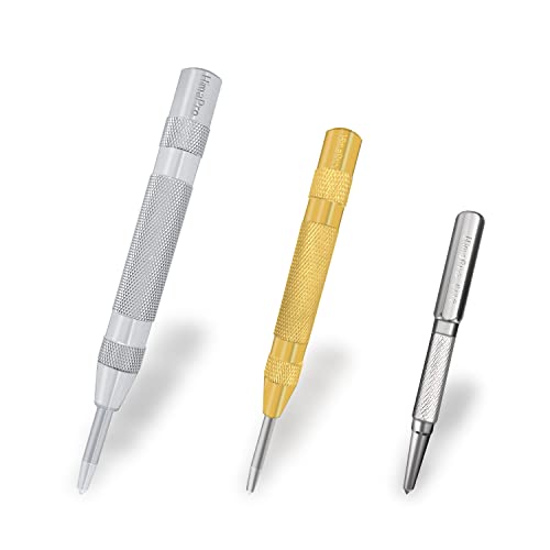 HimaPro center punch set with two automatic spring-loaded punches and one solid 4-inch center punch