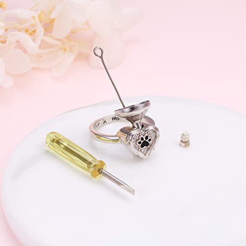 S925 Sterling Silver Cardinal Hummingbird Urn Ring for Ashes Blue Jay Red Bird Rings Heart Keepsake Memorial Jewelry Gifts Paw-urn 7