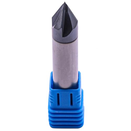 SEFHLI 1/2-inch 4-flute 60-degree double-end solid carbide chamfer end mill, AlTiN coated