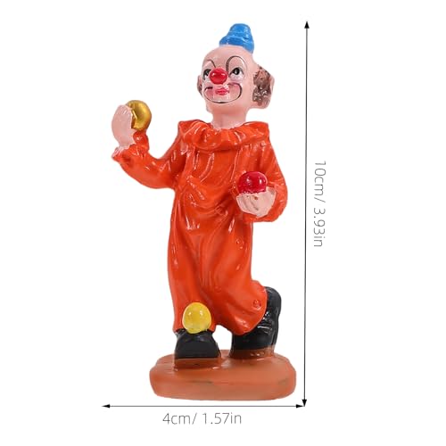 Abaodam 4Pcs Clown Ornament Miniatures 3.93In Circus Clown Figurines for Sandtray Therapy Creative Home Decor Collectible Figurines