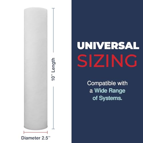 Healthy Spring 1 Micron Whole House Sediment Filter Replacement Cartridges, 10 x 2.5, Pack of 2