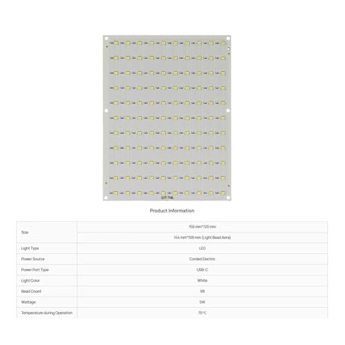 10pcs Lithophane LED Backlight Board Kit Compatible with, 3D Printing Lithophane Photo Panel, LED Backlight Board USB-C Power for 3D Printed Photo Model