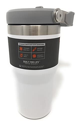 STANLEY IceFlow Flip Straw Tumbler with Handle 20 oz | Twist On Lid and Flip Up Straw | Leak Resistant Water Bottle | Insulated Stainless Steel |BPA-Free | Polar 20 Ounces