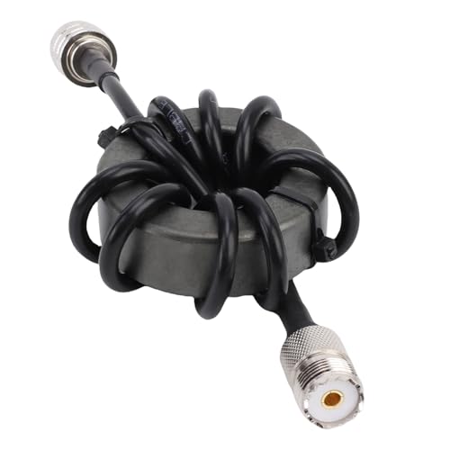 Tosuny HF Common Mode Choke Balun, 1.8 to 30MHz Anti Interference with PL-259 to SO-239 Connector, 150W PEP EM43 Toroid Core for Ham Radio Shortwave Communication & Antenna EMI