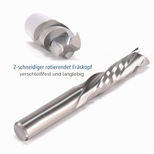EU_HOZLY Spiral Milling Cutter Up & Down Compression Bit 8 mm Cutting Diameter 8 mm Shank 35 mm Cutting Length CNC End Mill for Wood Carving, Engraving, Pack of 1 8 x 8 x 35 mm, 1 Piece