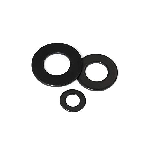 Sutemribor black zinc plated alloy steel flat washers assortment kit, 580 pieces in 9 metric sizes