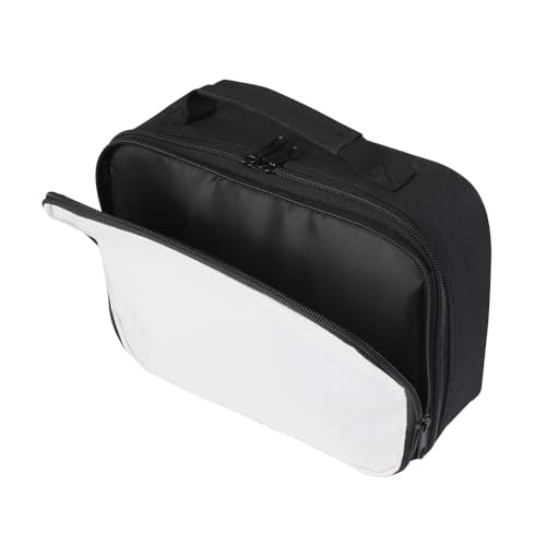 Customizable Sublimation Blanks Lunch Bag & Storage Tote Makeup Cosmetic Organizer- Removable Front Panel for Easy Heat Press, Perfect for DIY Personalized Gifts, Work, School (Black) Black 4pcs