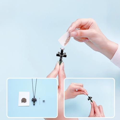 Cross Urn Necklace For Ashes Of Loved Ones With Birthstone - Forever in my heart - With Me Always Cremation Jewelry Keepsake Pendant Women Men