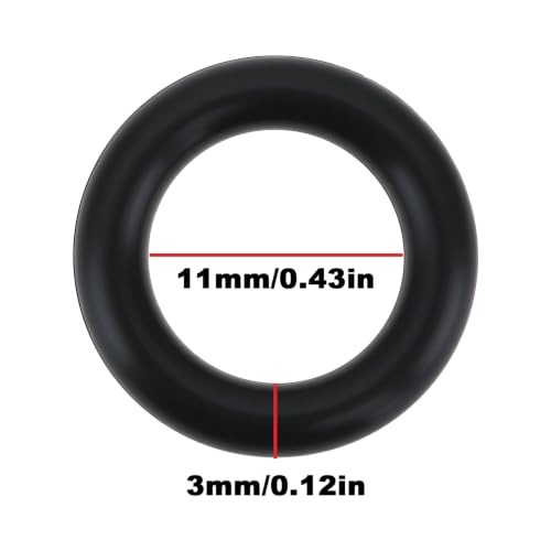 ECSiNG 10-pack coolant hose O-ring 11x3 mm nitrile rubber compatible with Volkswagen and Audi OEM N90452002