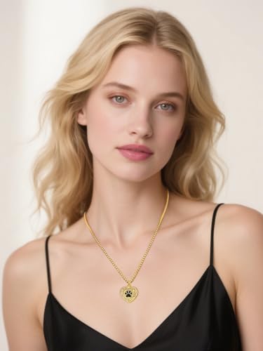 Pet Cremation Urn Necklace for Dog Cat Ashes 925 Sterling Silver 18K Gold Plated Paw Print Memorial Pendant Celtic Knot Keepsake Jewellery for Women Men 01B-Heart