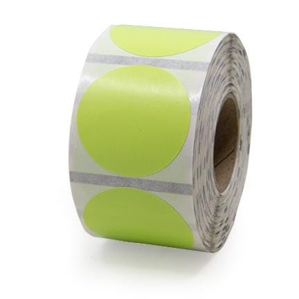Green 1.25" Circle Direct Thermal Labels