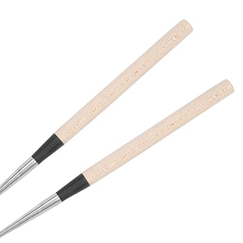 Sushi Chopsticks, Stainless Steel Japanese Chopsticks with Wood Handle, 12in Long, for Hotpot Noodles, Chef's Plating Tools, Reusable Moribashi Chopsticks L