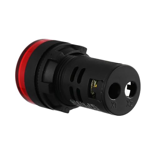 Pack of 3 22 mm LED Indicator Light - AC 220 V LED Indicator Signal Light, Flush Panel Indicator Lights (Yellow) Yellow 3stk