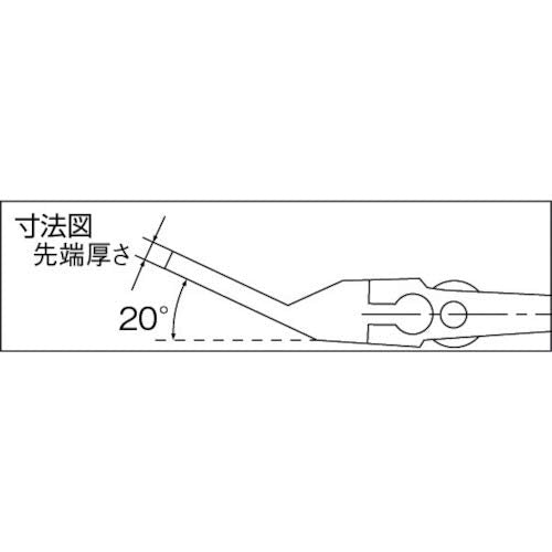 TOP HT-200B thin exact vent-type pipe wrench, 20° angled 0-24mm opening, 4.5mm tip, made in Japan
