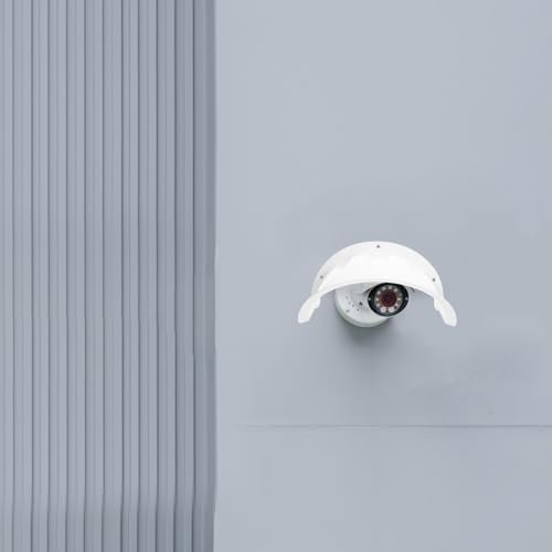 HOMSFOU Outdoor Camera Cover Security Camera Sun Rain Cover Shield Weatherproof Roof Protector for Outdoor Security Cameras Easy Install Accessories 11.41 X 8.07 X 6.18 in White